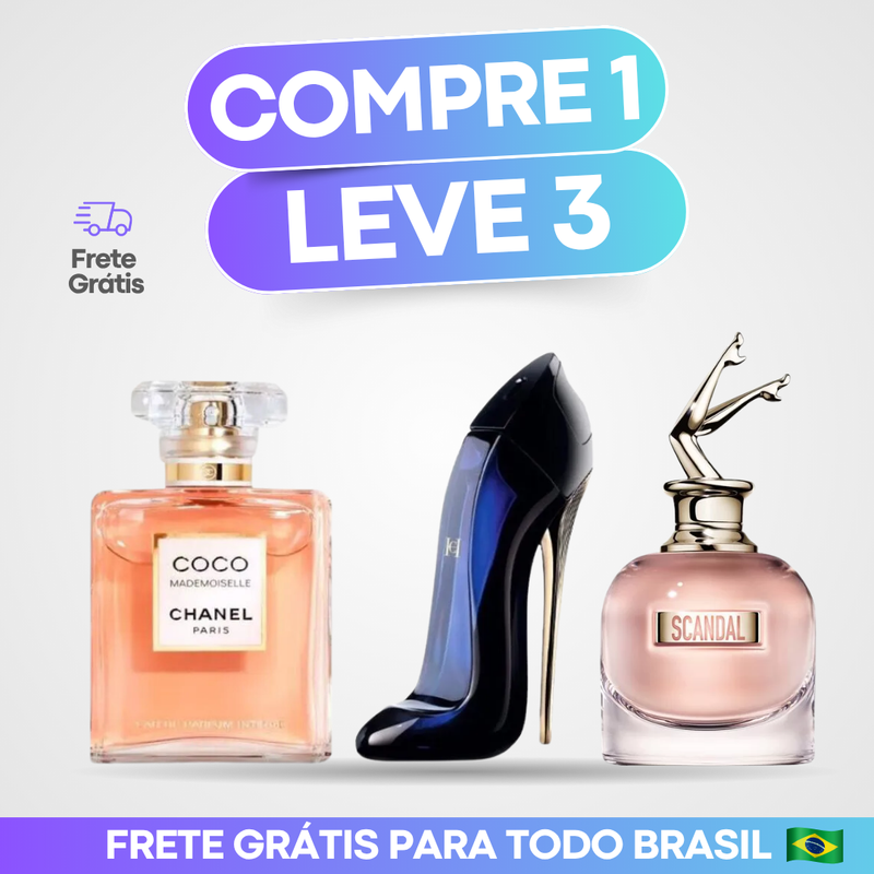 (Coco Chanel, Good Girl e Scandal Jean Paul) 3 femininos 100ml